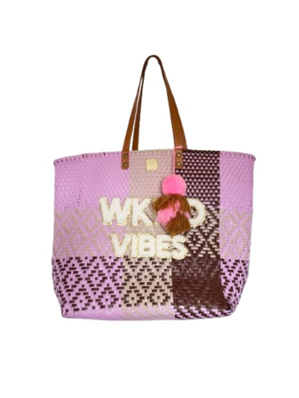 Weekend Tote Weaved Colorblock - NEW